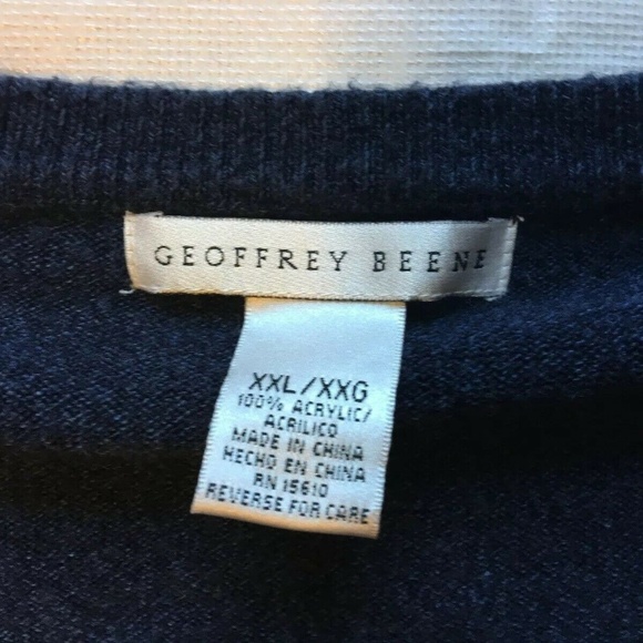 Geoffrey Beene Vneck men's 2XL sweater acrylic - Picture 3 of 6
